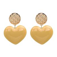 Perzik hart oorbellen retro serie acryl Stud Oorbellen voor vrouwen (kaki)