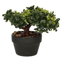 Kunstplant bonsai boompje in pot - Japans decoratie - 19 cm - Type Bright   -