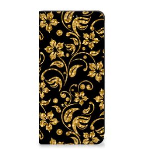 Google Pixel 8 Smart Cover Gouden Bloemen