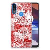Silicone Back Case Motorola Moto E7/E7i Power Angel Skull Rood