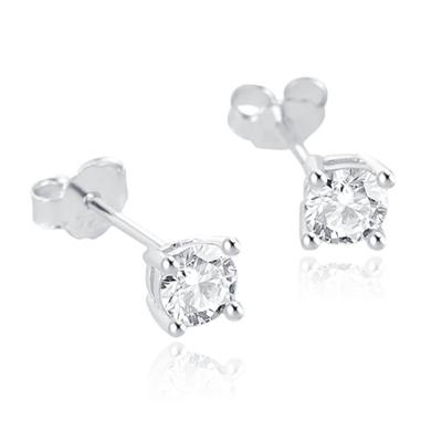 Elenza .925 Zilveren Studs met Zirconia - 4mm