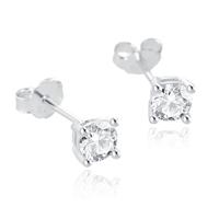 Elenza .925 Zilveren Studs met Zirconia - 4mm