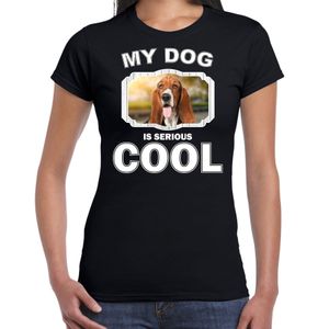 Honden liefhebber shirt Basset my dog is serious cool zwart voor dames 2XL  -