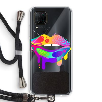 Lip Palette: Huawei P40 Lite Transparant Hoesje met koord