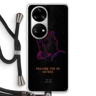 Praying For My Haters: Huawei P50 Pro Transparant Hoesje met koord