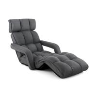 Ligstoel Opvouwbare Slaapbank met 6 Verstelbare Posities 72 x 61 x 46,5 cm Donkergrijs
