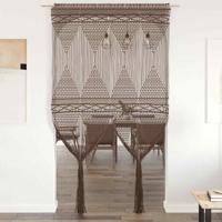 VidaXL Gordijn macramé 140x240 cm katoen taupe