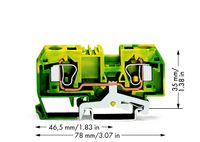 WAGO 284-907 Aardingsklem 10 mm Spanveer Toewijzing: Terre Groen, Geel 25 stuk(s) - thumbnail