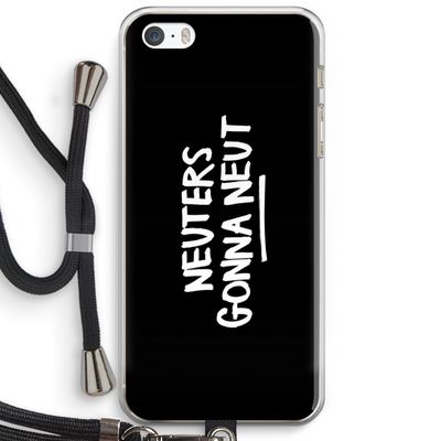 Neuters (zwart): iPhone 5 / 5S / SE Transparant Hoesje met koord