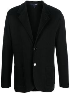 Lardini blazer en coton mélangé à simple boutonnage - Noir