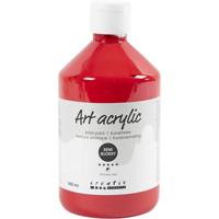 Creativ Company Acryl verf, semi-glanzend, semi-transparant, primair rood, 500 ml/ 1 fles