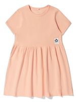 Mini Rodini robe mi-longue en maille nervurée - Rose