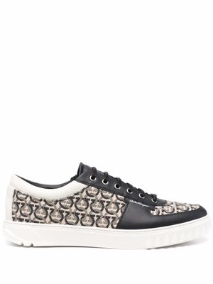 Ferragamo baskets à motif monogrammé - Noir