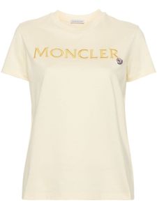 Moncler t-shirt en coton à logo embossé - Jaune