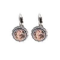 Biba Hang Oorbellen met Klaphaak en Swarovski Steentje Lt. Peach