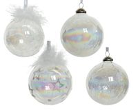 Kerstbal glas d8 cm helder a4 kerst - Decoris