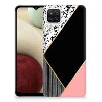 Samsung Galaxy A12 | TPU Hoesje | Zwart Roze Vormen