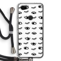 Eye pattern #2: Pixel 3a Transparant Hoesje met koord