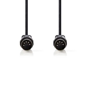 Nedis DIN-Audiokabel | DIN 5-Pins Male | DIN 5-Pins Male | 1 m | 1 stuks - CAGP20000BK10 CAGP20000BK10