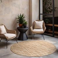 Vloerkleed Crouch Rond - Jute Wit Xcm - Polypropyleen - Dekbed-Discounter.nl