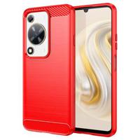 Huawei Enjoy 70 Geborsteld TPU Hoesje - Koolstofvezel - Rood