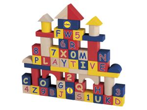 Playtive Bouwsteenset, van hout (Mix)