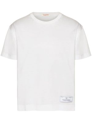Valentino Garavani t-shirt en coton à patch logo - Blanc