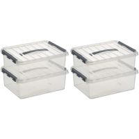 12x Opberg boxen/opbergdozen 12 liter 40 x 30 x 14 cm kunststof