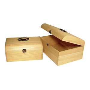 Houten koffer met antiek beslag 29 cm