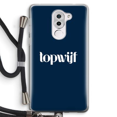 Topwijf Navy: Honor 6X Transparant Hoesje met koord