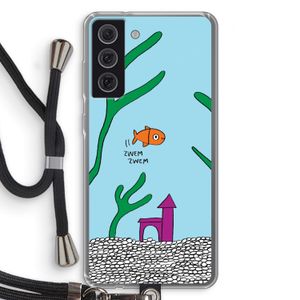 Aquarium: Samsung Galaxy S21 FE Transparant Hoesje met koord