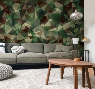 Retro camouflage ontwerp behang