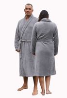 Grijze badjas fleece - unisex-xl/xxl