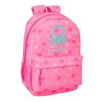 Schoolrugzak Benetton Heart Roze 30 x 46 x 14 cm