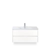 Dante Badmeubelset 100 cm - Wit Hoogglans - Keramische Wastafel Wit Enjoy