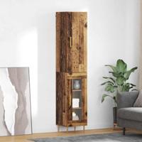 Hoge kast 2 pcs Oud Hout Bewerkt hout