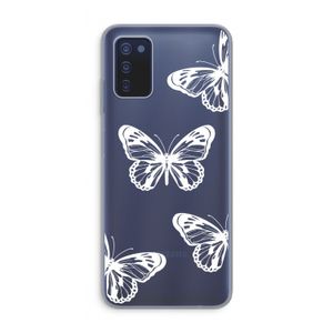 White butterfly: Samsung Galaxy A03s Transparant Hoesje