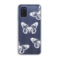 White butterfly: Samsung Galaxy A03s Transparant Hoesje