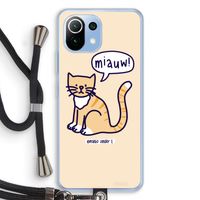 Miauw: Xiaomi Mi 11 Lite Transparant Hoesje met koord Miauw: Xiaomi Mi 11 Lite Transparant Hoesje met koord