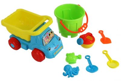 Gerimport strandset met vrachtwagen junior 30 x 24 cm 8-delig