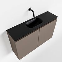 Toiletmeubel Mondiaz Ture | 80 cm | Meubelkleur Smoke | Eden wastafel Urban Midden | Zonder kraangat