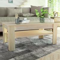 Salontafel 110x65x48 cm bewerkt hout eikenkleur Salontafel 110x65x48 cm bewerkt hout eikenkleur