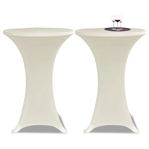VidaXL Statafelhoes stretch ø80cm crème (2 stuks)
