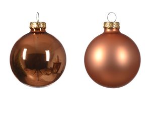 Kerstbal glas d6 cm rood kpr ass 10st kerst - Decoris