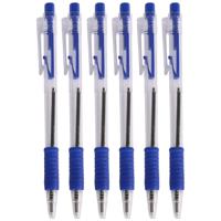 Balpennen - 16x stuks - blauw - softgrip - kliksysteem