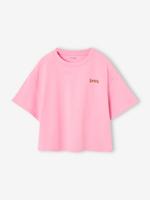 Cropped meisjesshirt met korte mouwen rozen