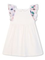 Chloé Kids robe volantée à logo brodé - Blanc