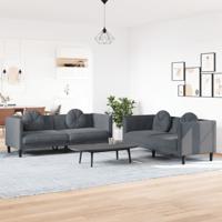 2-delige Loungeset met kussens fluweel donkergrijs SKU: V3209258