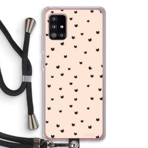 Kleine kattenkopjes: Samsung Galaxy A51 5G Transparant Hoesje met koord