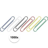 1000 stuks handige gekleurde paperclips 1000